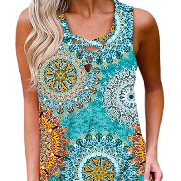 Criss-Cross Tank Top - Picture 1 of 4